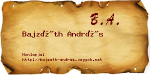 Bajzáth András névjegykártya
